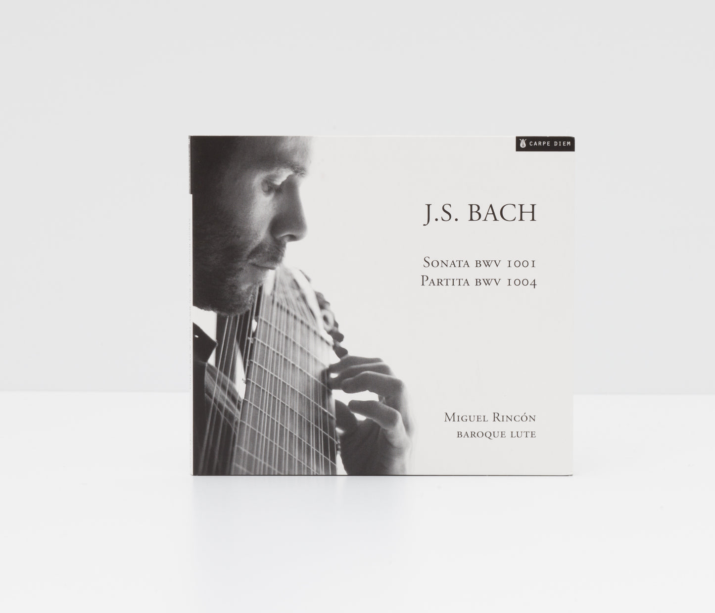 Digipack album cover of "J.S. Bach BWV 1001 & 1004" by Miguel Rincon