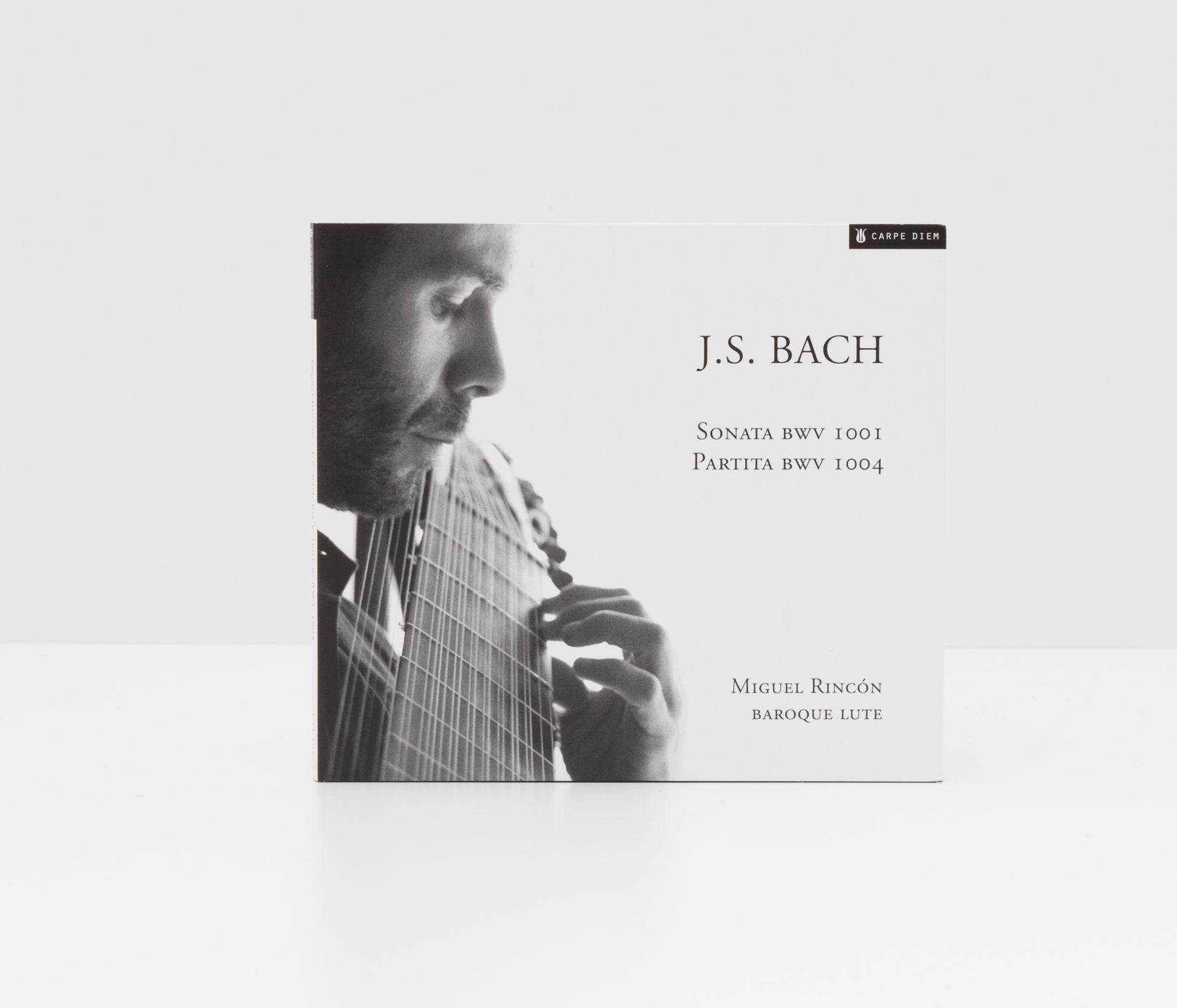 Digipack album cover of "J.S. Bach BWV 1001 & 1004" by Miguel Rincon