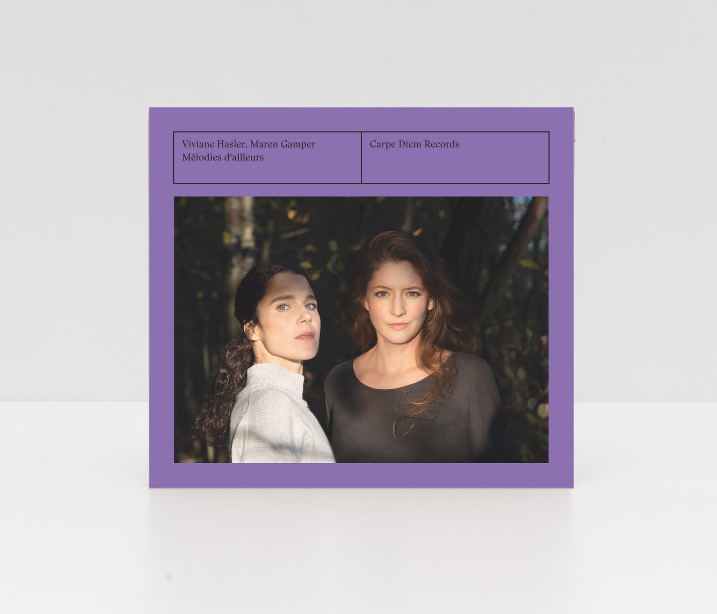 Digipack CD "Melodies d'ailleurs" by soprano Viviane Hasler and pianist Maren Gamper